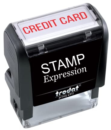 StampExpression - Credit Card Office Self Inking Rubber Stamp - Red Ink (A-5688)
