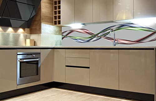 DIMEX LINE Paraschizzi Auto-Adesiva per la Cucina Onda Lucida 180 x 60 cm | Resistente all’Acqua | QUALITA‘ Premium