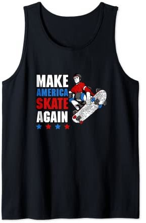 Skate again Skateboard Waveboard Longboard Skater Tank Top