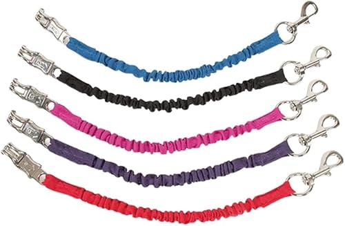 Elastic Bungee Trailer Tie - Pony Shock Absorbing Cords Leash Extension Attachment Hooks Featuring Quick Release Trailer | Thick Straps Equestrian Lead Rope, Blue One