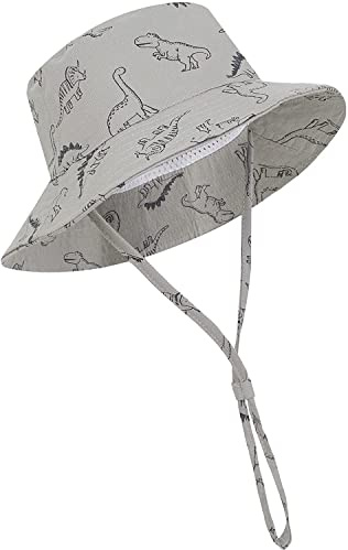 DRESHOW Baby Solhatt Småbarn Solskydd Djurmössa Unisex Sommarhatt med Hakrem UPF 50+
