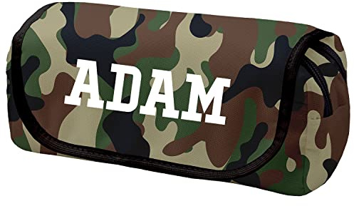 Ferocity Personalisierte Mäppchen Federtasche mit Namen Schlamperbox Federmäppchen mit Klettverschluss Klappe Schüleretui Stiftemappe mit Zwei Reißverschlüssen Moro [151]