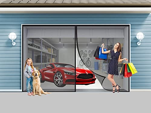 Fliegengitter Tür Magnet, 200 x 210 cm Insektenschutz Fliegengitter Fenster Glasfasermaterial für Balkontür Terrassentür Wohnzimmer, Schwarz