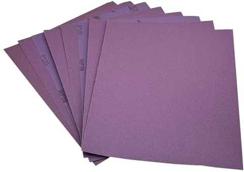 AutKerige 10 Stück Schleifpapier 120 Körnung, 230 x 280mm Schleifpapier Nass, Aluminiumoxid Schleifpapier Set für, Metall, Glas, Auto, Holzmöbel