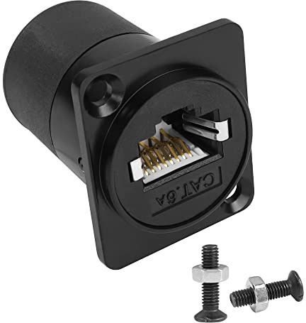 QIANRENON RJ45 Panel Montage Adapter Geschirmt RJ45 8P8C Buchse auf Buchse Netzwerk Steckverbinder CAT6A/CAT6/CAT5E/CAT5
