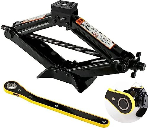 Savieva Scherenwagenheber 3T, Auto Max 3T Wagenheber mit 2 in 1 Universaler Ratschenschlüssel, Speed Scherenwagenheber Heber Lift für PKW/SUV/MPV