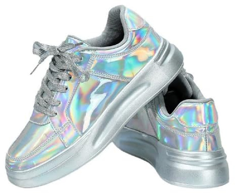 Ulalaza Damen-Sneaker mit modischem Stern, glitzernd, glitzernd, modisch, glänzend, lässig, Bling-Pailletten, Konzertschuhe, Segeltuch, gepolstert, zum Gehen, für Hochzeit, Party, Nachtclub