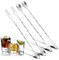 4pcs Cocktail Mixing Spoons, Bar Spoon Cocktail Spoon Long Handle Stirring Spoons Spiral Handle Bar Stirrers Ladles with Trident Tip for Drink Tea Coffee Juice Ice Cream Milkshakes