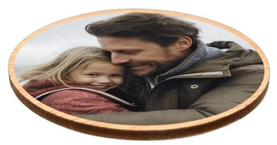 Personalisierbare Untersetzer mit Foto aus Holz, 6 Stück, originelle Geschenke (rund)
