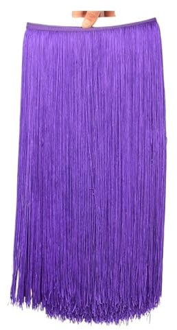 TYNXK Fransen Mit Quastenbesatz 10 Meter 50CM Lange Spitze Fransenbesatz Quaste Fransenbesatz for DIY Latein Kleid Bühne Kleidung Zubehör Spitze Band Fransenbesatz(Purple,5Meters)
