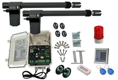 Apriporta automatico, apricancello automatico, Motore AC 400kgs Doppio Braccio Elettrico Automatico Cancello Battente Apriporta (Tastiera Lampada Fotocellula Opzionale) per famiglie numerose, piccole