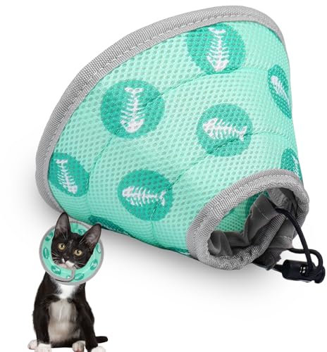 Halskrause Katze, Halskrause Katze Weich für Kleine Katzen, Kleine Katzen Halskrause für Nach Verletzungen, Einstellbarer Halskrausen für Kleine Katzen,Verhindert das Lecken von Wunden Katzenkragen