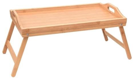 Sängbord bambu sängbricka bord med vikbara ben handtag vikbar servering laptop bricka mellanmål bricka frukostbricka sängbord ritbord