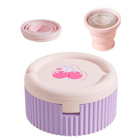 Pill Box – Portapillole portatile | Medicina – Scatola dispenser con bicchiere d'acqua pieghevole | Organizzatore pillole per farmaci settimanali | Area di viaggio portatile per integrare, conservare