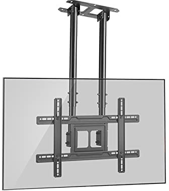 CAFIEDR TV Stand Ceiling TV Mount, Adjustable Height TV Ceiling Mount, For 37-80 Inch Flat And Curved TVs Up To 70kg, Up To 600x400mm