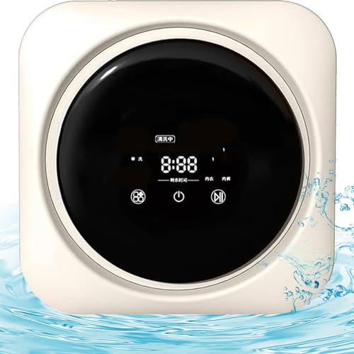Machine à Laver et séchage Petite portable, sèche-linge autonome, sèche-linge compact, sèche-linge électrique en acier inoxydable à chargement frontal de 3,5 L, sèche-linge pour appartement,