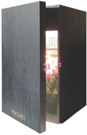 Bonsanto Pikendi Premium Schwarz Mini Grow Box, Komplett Set mit leisem Aktivkohlefilter & 35 W LED, Handgefertigter Holzschrank, Kompakte, Geruchsfrei Indoor-Grow Lösung