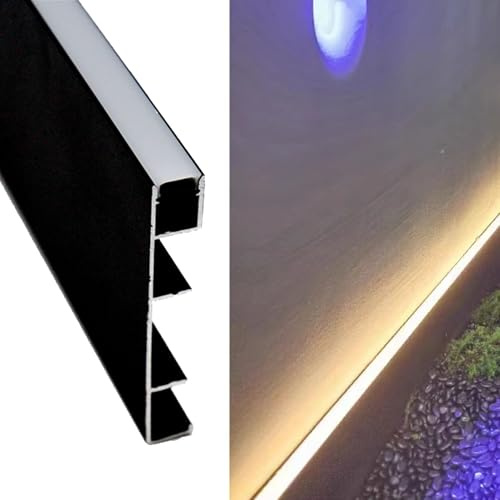 Innovz Veletta LED Soffitto Battiscopa in Alluminio 80x12 mm, Battiscopa Minimalista a LED per Illuminazione Indiretta, Battiscopa Decorativo per Pavimento, Nero(13.5m(44.3ft))