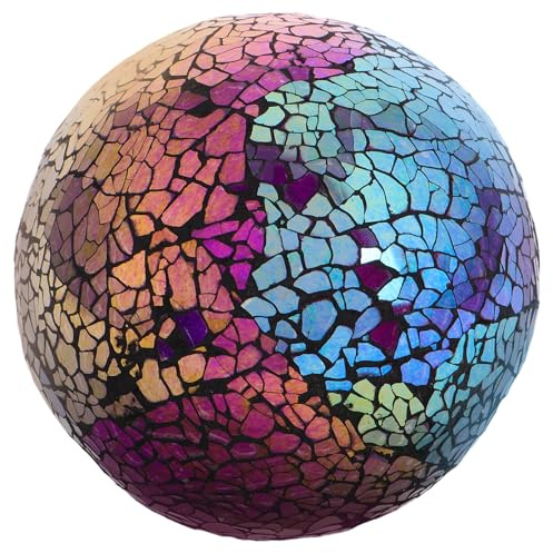 ELAYARD 4-Zoll Dekorationsball aus Glas, Dekorative Glaskugeln für Garten | 3 Stück, Sonnenlichtreflektierend, für Heimdekoration und Garten Displays, Einzigartiges Design