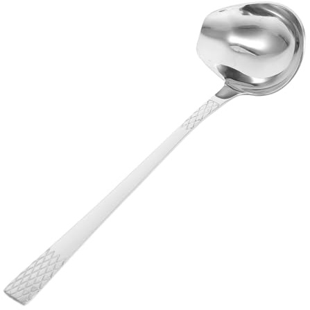 Veemoon Cuchara Coladora de Acero Inoxidable 304 Cucharón Pequeño con Vertedor Cuchara para Salsa y Aderezo Utensilio de Cocina para Servir y Cocinar Casa Color Plateado Diseño