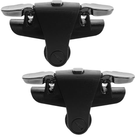 WATIIFUFU Manette de Jeu Mobile pour Téléphone avec Gâchettes en Alliage 2 Pièces, Ergonomique, Compatible, Jeu Mobile Tir et Esports, Noir, Accessoires pour Smartphone