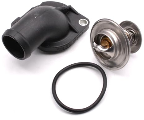 HAOTOM 87℃ Alloggiamento termostato con flangia per refrigerante con termostato Per Audi 80 100 Per VW Golf 1982-1991 Jetta 1982-1992 Passat 1980-1996 Transporter IV T4 1990-1995 1.6L-2.0L