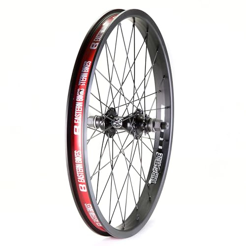Eastern Bikes Throttle 20 Inch BMX Wheel – Double Wall Rim, Sealed Bearing Hub, Front or Rear, BMX Freestyle Wheel (Black, Front (3/8)) (Black, Rear (14mm))