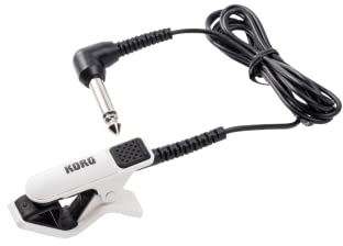 Korg - CM-300-WHBK Improved Design Contact Microphone for Clip-Type Tuners - White/Black