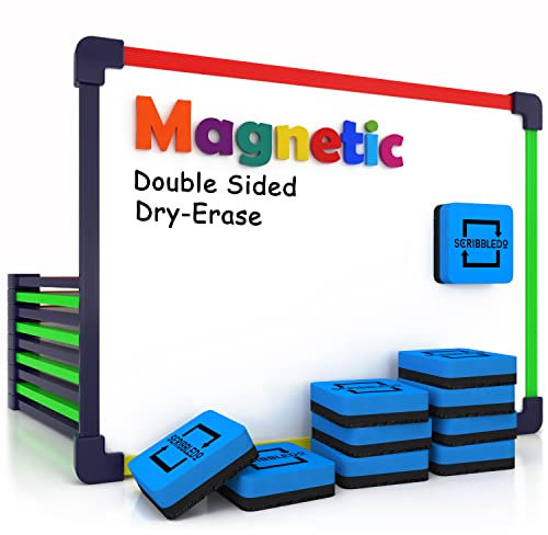ScribbleDo 10 Pack Magnetic Dry Erase Board for Kids Whiteboard 9”x12” Includes White Board for Writing Learning & Drawing Art Educational Kids Toy