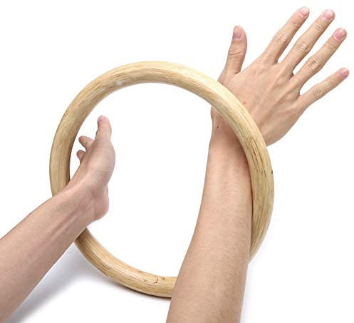 OAREA Kung Fu Ring for Hand Wrist Strength Training Traditional Martial Arts Wooden Dummy Wing Chun Rattan Ring