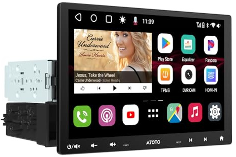 ATOTO S8 MS 10 Android Double-DIN & Single-DIN Car Stereo, QLED Floating Screen, 4G LTE/Wi-Fi, Dual Cam Recording, Wireless CarPlay & Android Auto, Dual Bluetooth, GPS Track, 36EQ, DSP