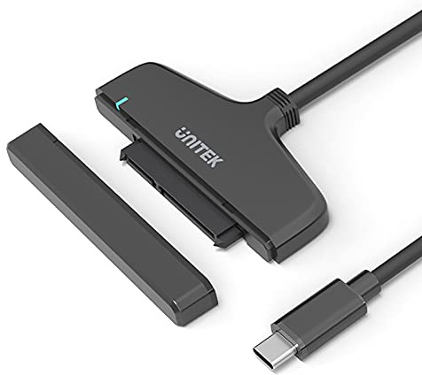 UNITEK Convertitore da USB C 3.1 a interfaccia SATA 6G, per dischi rigidi HDD e SSD di qualsiasi capacità, superveloce 6GBpS, funzione UASP, Opaco, Nero