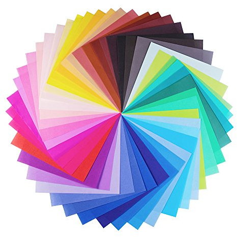 Opret Origami-Papier 25x25cm, 100 Blatt 50 Farben 25 x 25 cm Einseitig Farbiges Bastelpapier Faltpapier Quadratisch für DIY Kunst und Bastelprojekte