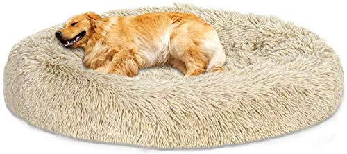 DUCHEN Weiches Hundebett kuscheliges Haustierbett Korb Donut Hundehöhle Kuschelkissen Warme Bequeme Hundesofa für Mittelgroße und Große Hunde 4XL-120cm