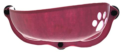 Amache per Gatti con per Auto, Sedile Prendisole sul Davanzale con Cuscino Lavabile, Ventose, Letto, Rosa