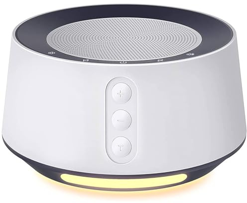 FITNIV White Noise Sound Machine, Adjustable Baby Night Light for Sleeping,14 High Fidelity Sleep Machine Soundtracks,Timer and Memory Feature (White with Power Adapter)