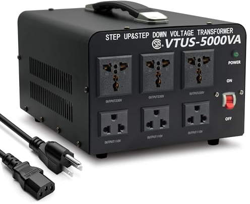 Cantonape 5000W Voltage Converter Transformer - Heavy Duty Step Up/Down