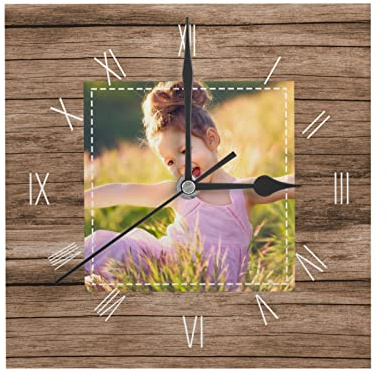 Naispanda Personalisierte Wanduhr, Personalisierte Wanduhr mit Foto Text zum Hochzeitstag, Valentinstag, Benutzerdefiniert Uhr, Geschenk für Liebhaber, Familie, Kind - 9,45 Zoll/24 cm
