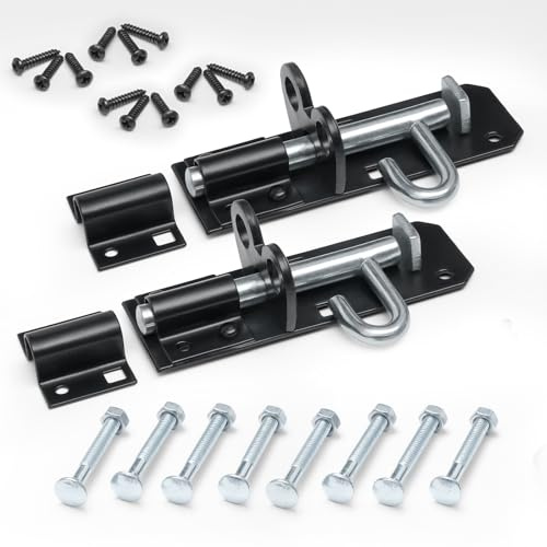 onesto Pack of 2 - Gate Bolt Lock Shed Door Lock 4'' Heavy Duty Brenton Bolt as Garden Gate Lock Steel Powder Coated for Extra Security (Brenton Bolt 102mm)