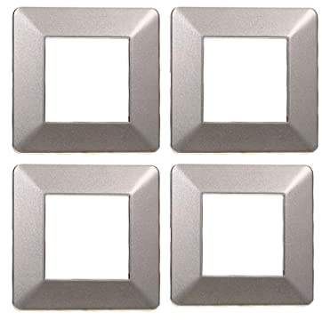 4 placas compatibles con Vimar Plana (2 plazas/módulos, Titanio)
