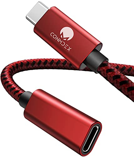 CONMDEX Cavo Di Prolunga Usb C Cavo Da Maschio A Femmina Cavo Di Ricarica Dati Usb 3.2 10Gbp, Supporto 20V5A/100W Cavo Di Prolunga Video/Audio 4K Compatibile Con MacBok M1 M2, Galaxy S23/22,Rosso
