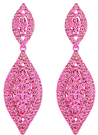 EVER FAITH Blatt Kristall Ohrringe für Damen Party Hochzeit | Charm 2 Blatt Drop Baumeln Ohrstecker