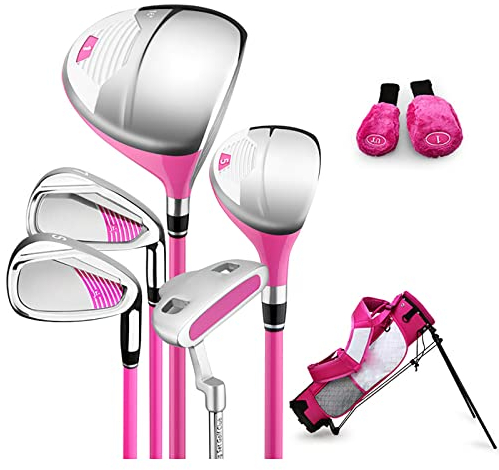 Ensemble complet de clubs de golf pour enfants droitiers - Comprend un sac de support de golf, idéal pour les enfants, garçons et filles (âgés de 3 à 12 ans)