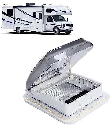 Kit di sfiato per tetto per roulotte, camper, camper, lucernario a LED, botola per finestra sul tetto con schermo, parasole, sostituzione universale del coperchio dello sfiato del tetto per camper