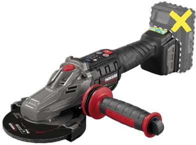 PSIDE PARKSIDE PERFORMANCE® Amoladora angular de 20 V con batería de cabeza plana PPWSFA 20-Li A1, sin batería ni cargador, + 2 discos de desbaste PSSP 2 A1