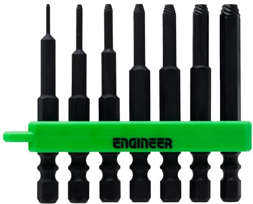 7-in-1 Schraubenausdreher-Set für Innensechskantschrauben, 65mm. Funktioniert mit Senkkopfschrauben. ENGINEER DBZ-401 (0,89-5 mm Inbusschraube)