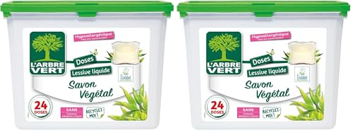 L'Arbre Vert Doses Lessive Liquide - Savon Végétal - 633,6 gr - 22 lavages (Lot de 2)
