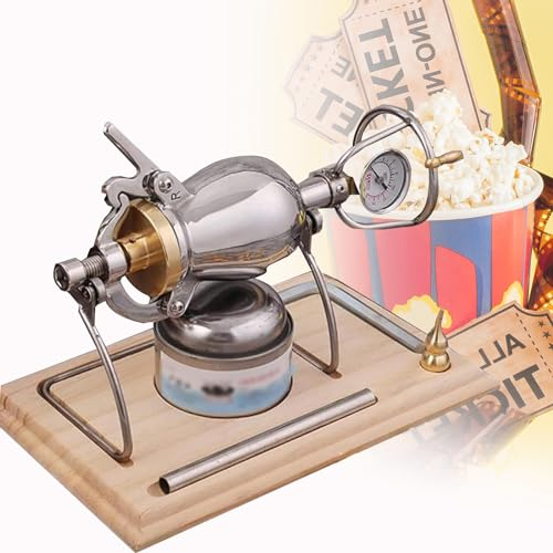 WDDEYYDS 300ml Popcornmaschine Edelstahl Retro Popcorn Maschine mit Manometer süßes salziges Popcorn Maker Hochdruck Popcorn Maschine für Heimkino