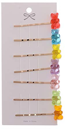 Kobeleen Pinces à Cheveux Couleur Bonbon, Ours Panda de Dessin animé, Barrette Mixte Ours gommeux, épingles à Cheveux, Accessoires pour réunion de Famille