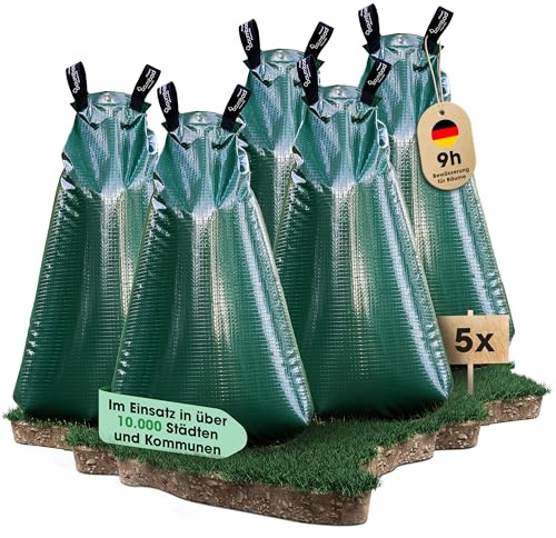 baumbad 5 Premium PE Bewässerungsbeutel 75 Liter, Polyethylen UV Beständig, Baumsack zur Bewässerung in Grün, mit Umweltfreundlicher Verpackung
